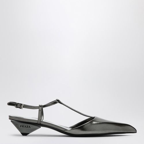 Anthracite patent leather slingback pumps - Prada - Modalova