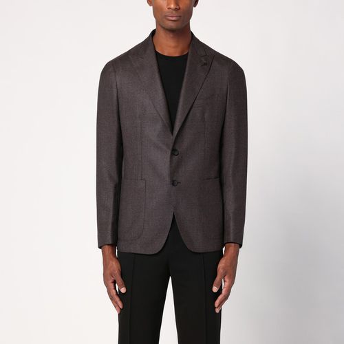 Single-breasted jacket in wool and cashmere - Tagliatore - Modalova