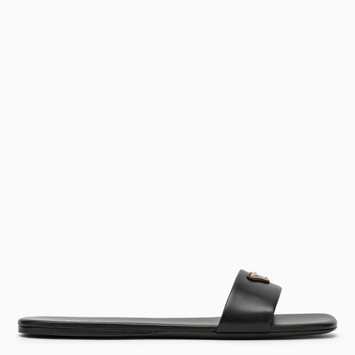 Low black leather sandal with logo - Prada - Modalova