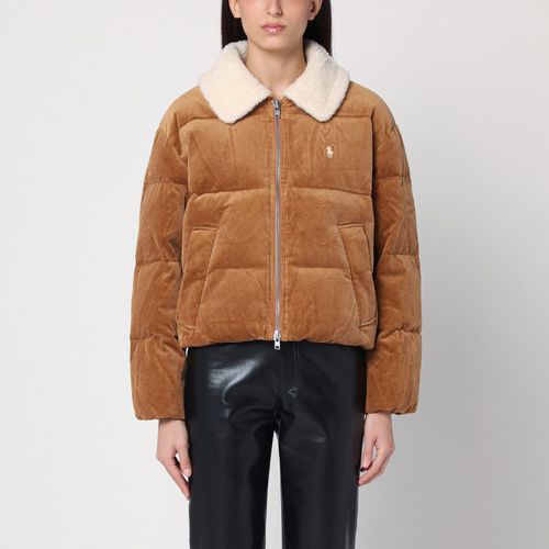 Camel-coloured corduroy down jacket - Polo Ralph Lauren - Modalova