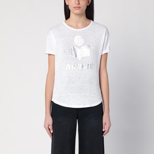 White linen Zewel T-shirt with logo - ISABEL MARANT Étoile - Modalova