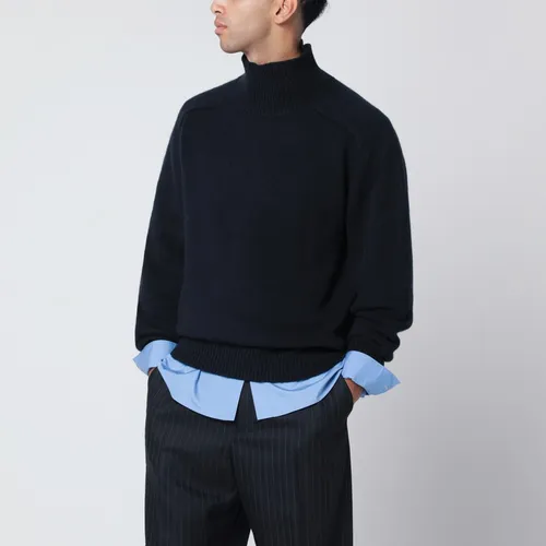 Navy cashmere turtleneck sweater - Soft Goat - Modalova