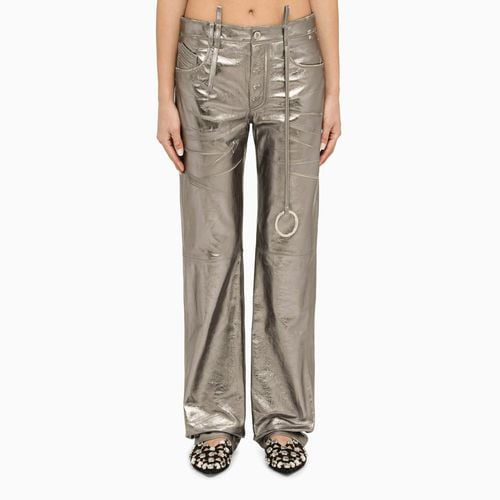 Silver leather trousers - The Attico - Modalova