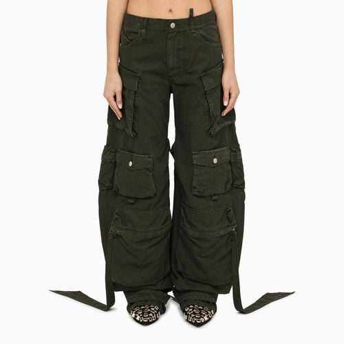 Dark green cotton cargo trousers - The Attico - Modalova