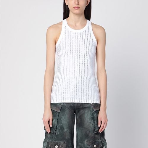 Sleeveless cotton top with crystals - The Attico - Modalova