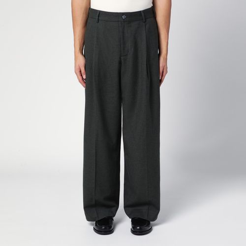 Green wool blend wide trousers - New Amsterdam Surf Association - Modalova