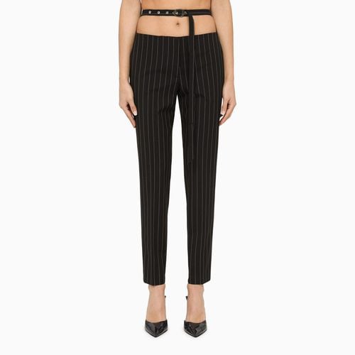 Blue pinstripe regular trousers - The Attico - Modalova