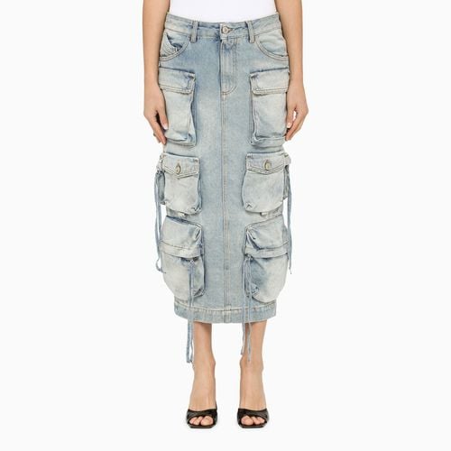 Blue denim cargo midi skirt - The Attico - Modalova