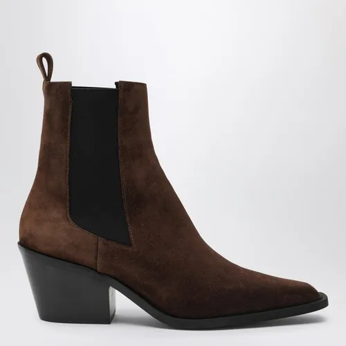 The Leo ankle boots in cognac suede - A.EMERY - Modalova