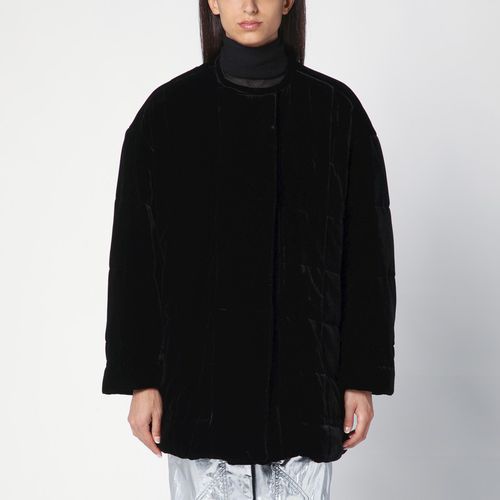 Black velvet-effect padded jacket - ISABEL MARANT - Modalova