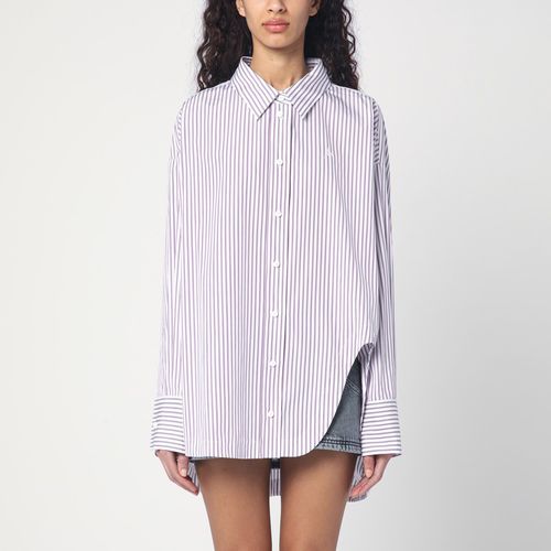 White/purple striped cotton shirt - The Attico - Modalova