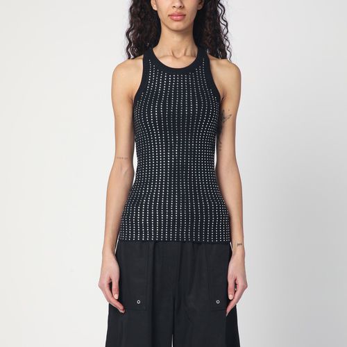 Sleeveless cotton top with crystals - The Attico - Modalova