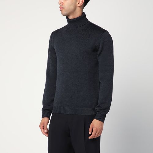 Anthracite wool turtleneck sweater - Roberto Collina - Modalova
