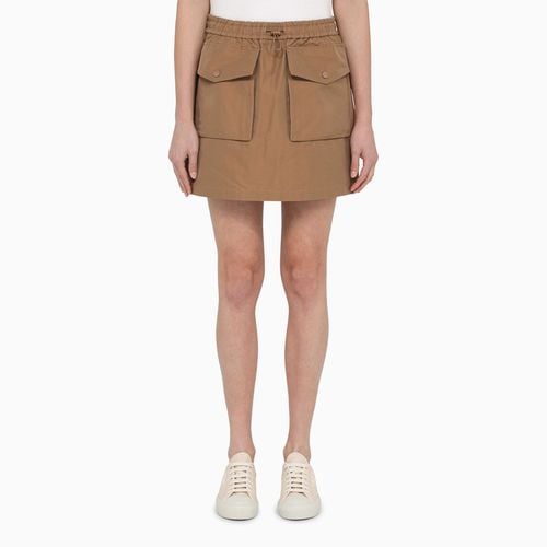 Sand-colored cotton-blend miniskirt - Moncler - Modalova