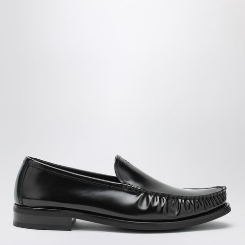 Black brushed leather loafers - Prada - Modalova