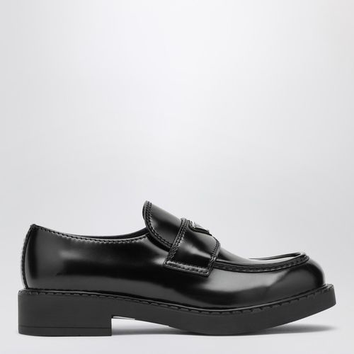 Chocolate moccasin in patent leather - Prada - Modalova