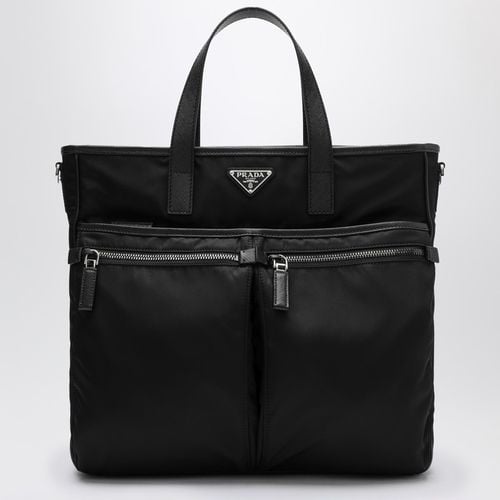 Borsa shopping nera in Re-Nylon e Saffiano - Prada - Modalova