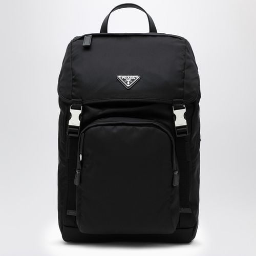 Schwarzer Re-Nylon-Rucksack mit Druckknopfverschluss - Prada - Modalova