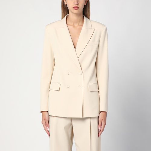 Butter-coloured double-breasted jacket in wool blend - Federica Tosi - Modalova