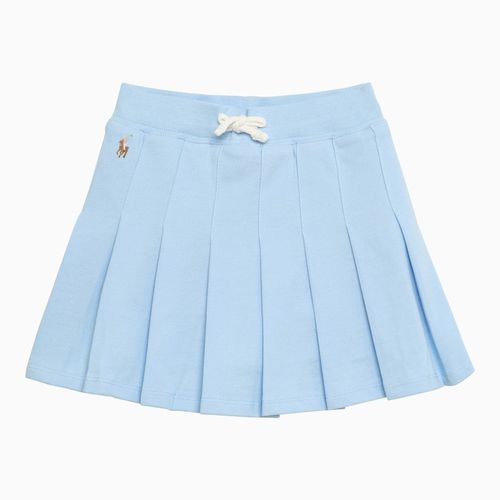 Light blue cotton pleated miniskirt - Polo Ralph Lauren - Modalova