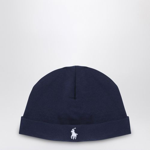 Cuffia blu navy in cotone con logo - Polo Ralph Lauren - Modalova