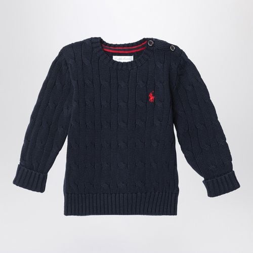 Navy blue cotton cable-knit sweater - Polo Ralph Lauren - Modalova