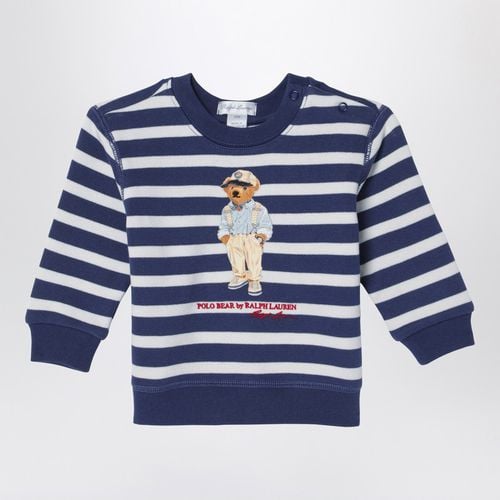 White/navy blue striped sweatshirt with print - Polo Ralph Lauren - Modalova