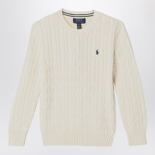 Cream cable-knit crewneck sweater - Polo Ralph Lauren - Modalova