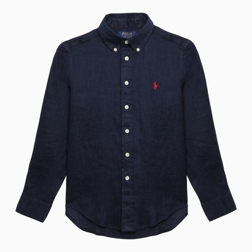 Navy blue linen button-down shirt - Polo Ralph Lauren - Modalova