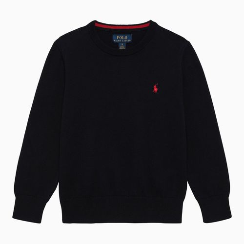 Navy blue cotton crew-neck sweater - Polo Ralph Lauren - Modalova