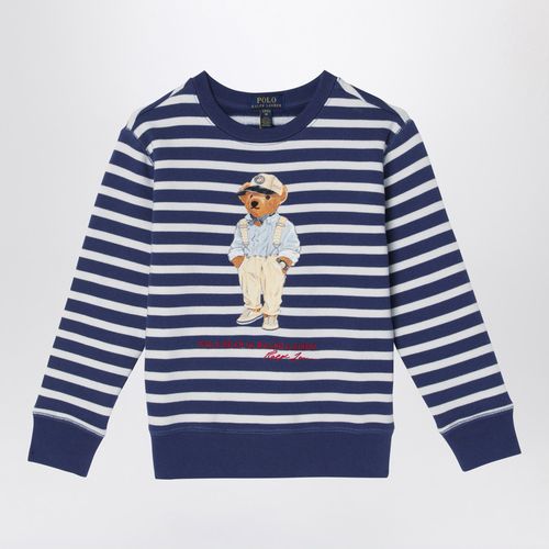 White/navy blue striped sweatshirt with print - Polo Ralph Lauren - Modalova