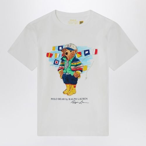 T-shirt Polo Bear bianca in cotone - Polo Ralph Lauren - Modalova