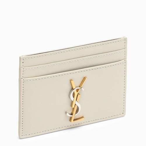 Cassandre cream leather card holder - Saint Laurent - Modalova