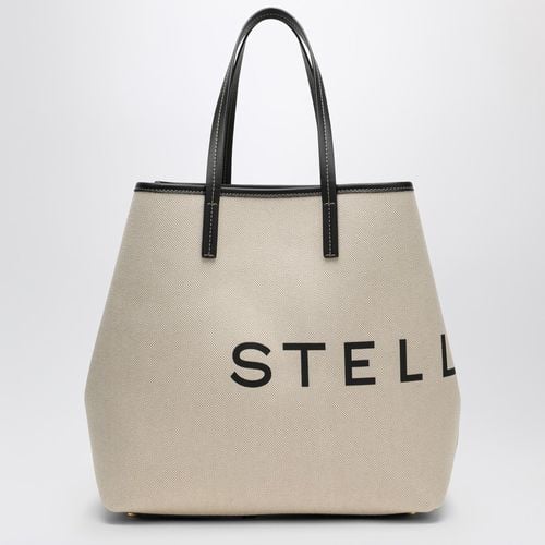 Ecru cotton-blend tote bag with logo - Stella McCartney - Modalova