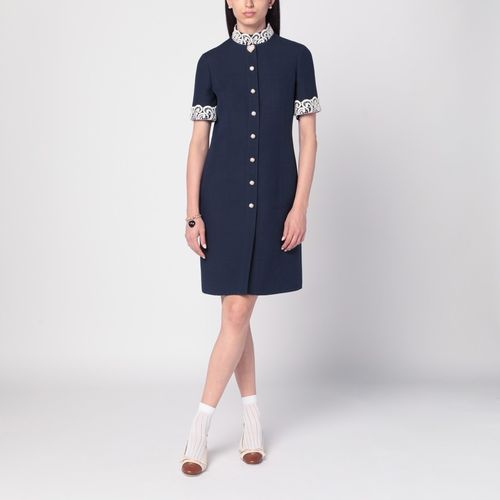 Abito indaco con bordi in macramè - Valentino - Modalova