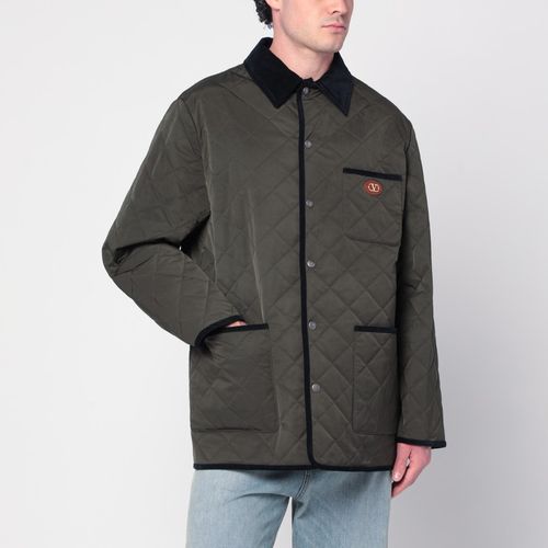 Giacca oliva trapuntata con patch VLogo - Valentino - Modalova