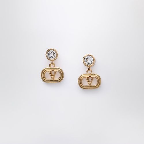 Orecchini Ovalette dorati con cristalli Swarovski - Valentino Garavani - Modalova