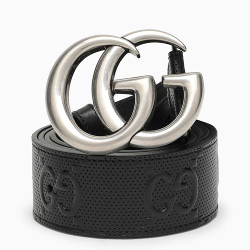 Black Marmont belt with GG leather - GUCCI - Modalova