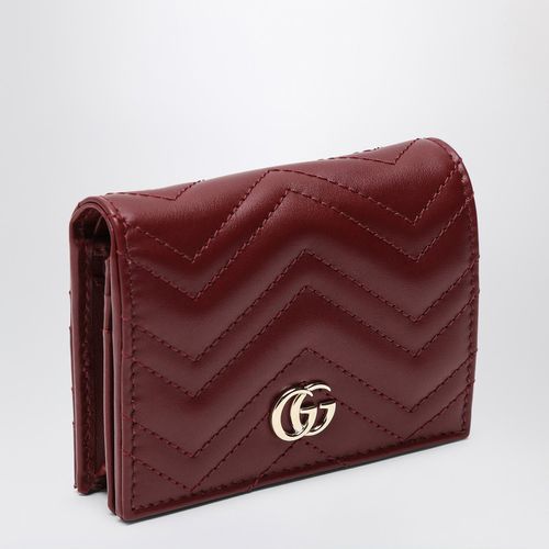 GG Marmont Rosso Ancora Card Holder - GUCCI - Modalova