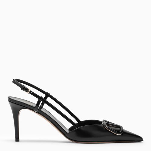 Schwarzer Slingback Vlogo aus Leder - Valentino Garavani - Modalova