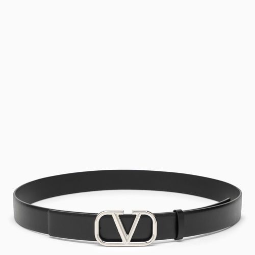 Vlogo black/silver leather belt - Valentino Garavani - Modalova