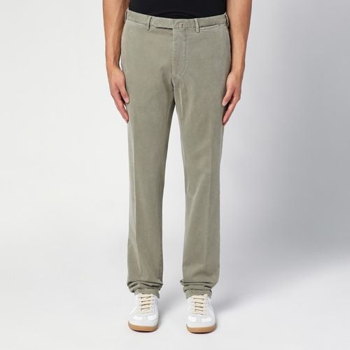 Sage green cotton trousers - Santaniello - Modalova