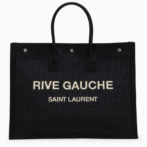 Rive Gauche black canvas tote bag - Saint Laurent - Modalova