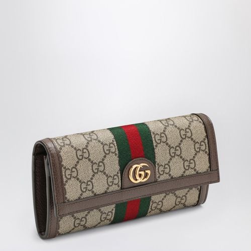 Portafoglio con patta in tessuto GG con Web - GUCCI - Modalova