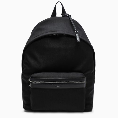 Black leather-trim City backpack - Saint Laurent - Modalova