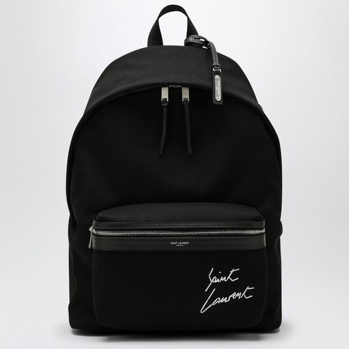 City backpack with embroidery and leather trim - Saint Laurent - Modalova