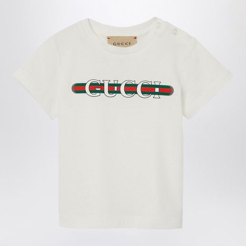 T-Shirt aus Baumwolle mit Logodruck - GUCCI - Modalova