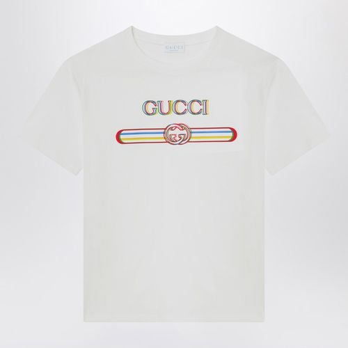 T-shirt with multicolored logo - GUCCI - Modalova