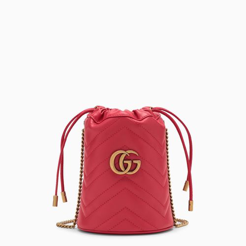 GG Marmont red leather bucket bag - GUCCI - Modalova