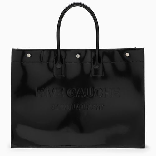 Borsa grande Rive Gauche nera in vernice - Saint Laurent - Modalova